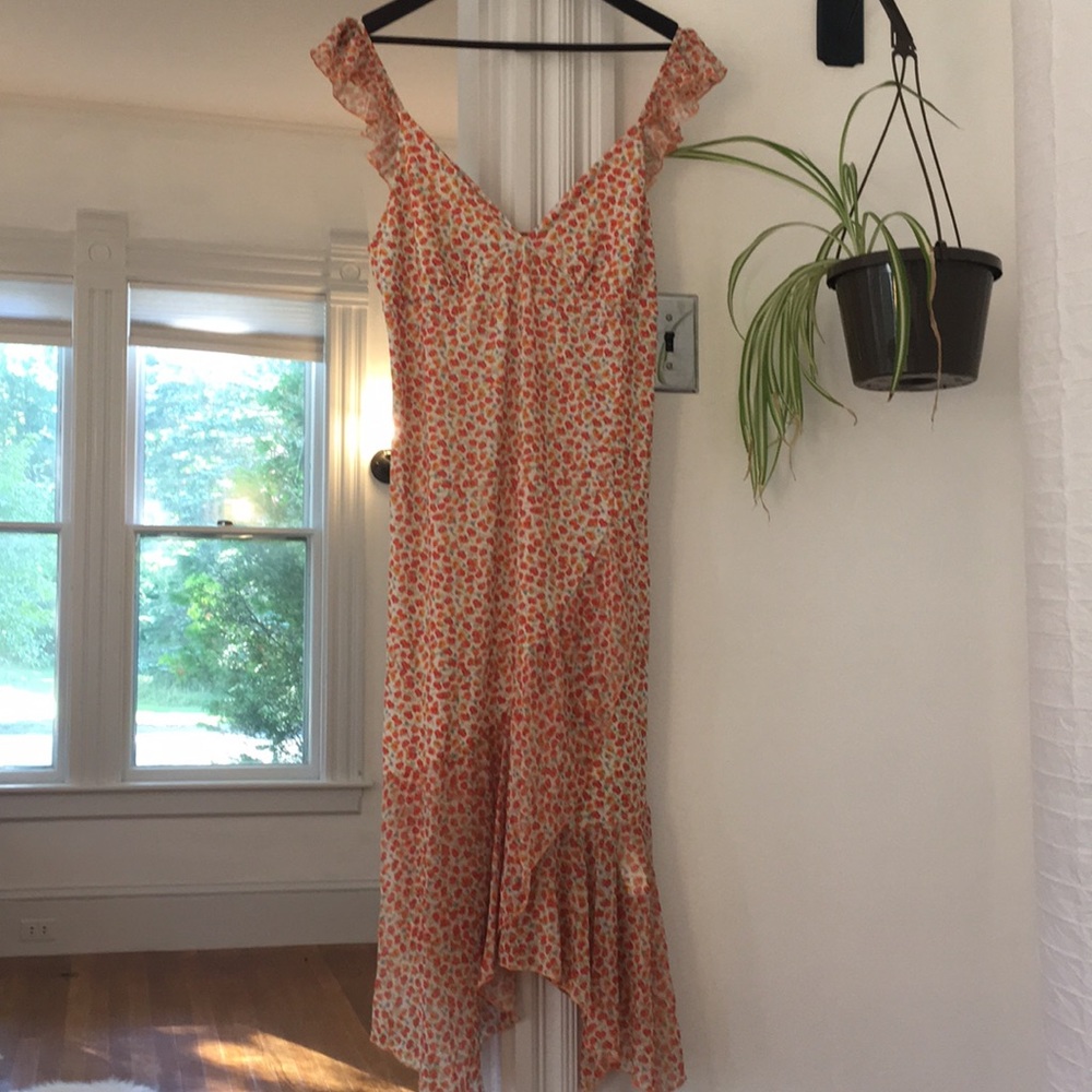 NWOT Zara Floral Ruffle Sleeve Dress